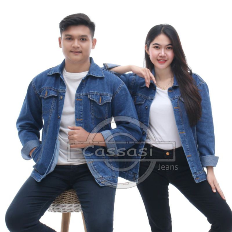 JAKET JEANS PREMIUM BIRU TUA STUN - JAKETOVERSIZE -JAKET JEANS PREMIUM HITAM PEKAT OVERSIZE - JAKET 