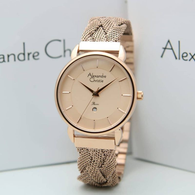 Jam Tangan Alexander Christie Wanita original rosegold ac2857