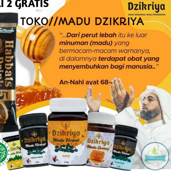 

[KODE PRODUK 6FDOO6644] Madu DZIKRIYA ZIKRIYA ADZIKRIYA Herbal Hutan Sarang Pahit Super Murni Asli