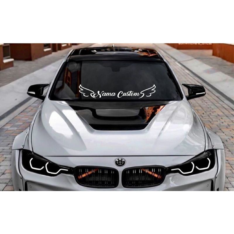 stiker mobil kaca depan custom nama