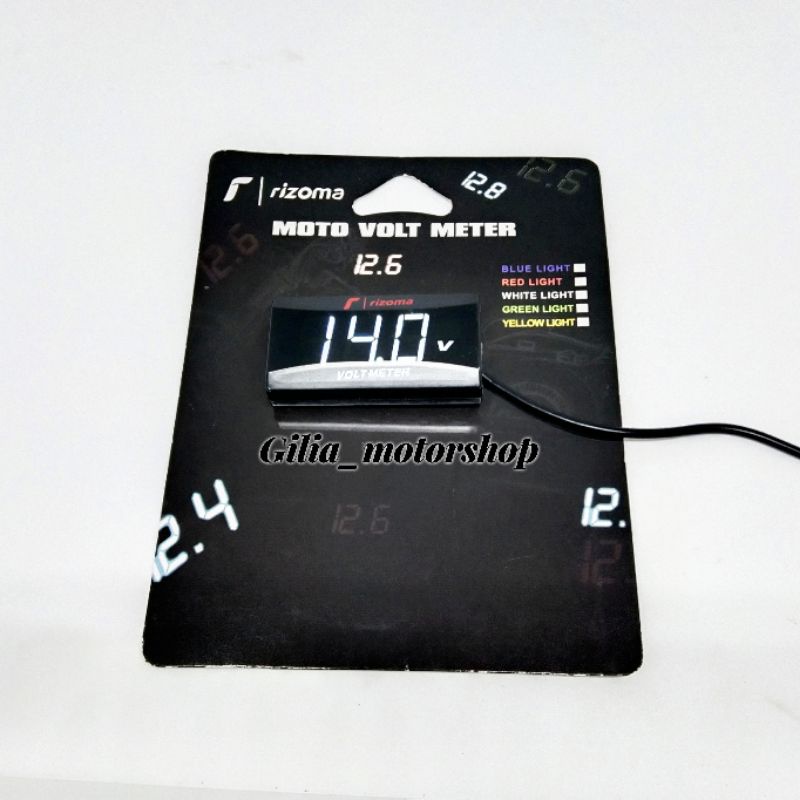 Voltmeter Aki Digital  LED Jam+ Suhu+ VoltMeter Voltmeter Tes Aki motor Alat ukur Aki motor Waterproof anti air