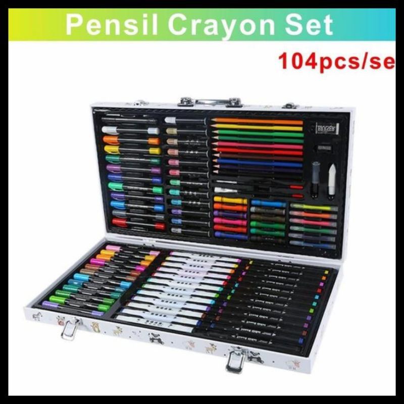 

PS - CRAYON ART SET 104 PCS PENSIL WARNA WARNI / COLOURING SET 104 PCS MODEL KOPER / GULALI BOOKS PAKET MEWARNAI ISI 104 PCS MODEL KOPER