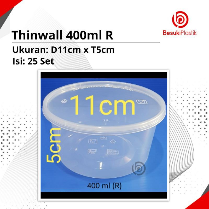 Thinwall 400ml R / Thinwall Mangkok 400ml / Cup Salad / Thinwall Mangkok