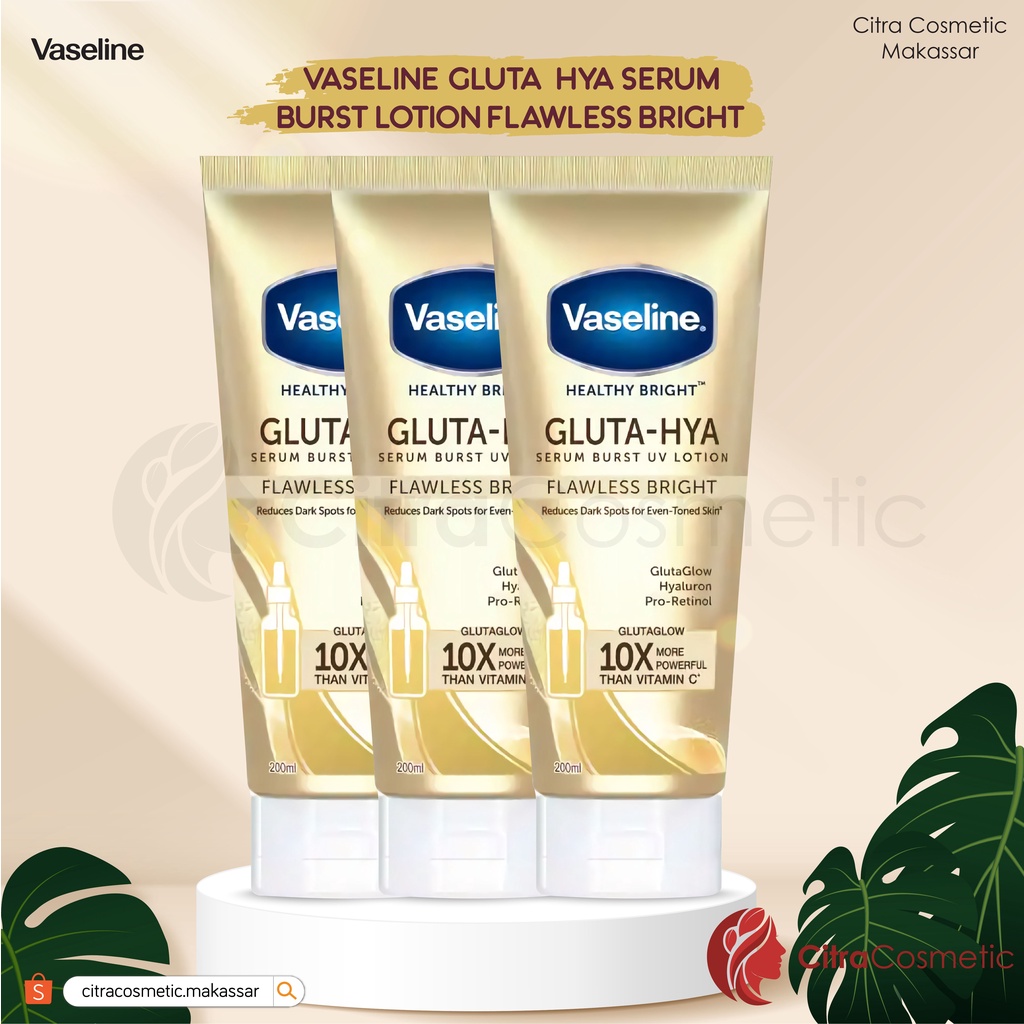 Vaseline Healthy Bright Gluta-Hya Serum Burst UV Lotion Flawless Glow 200 Ml