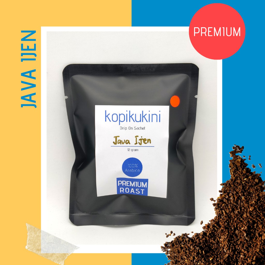 

KOPI ARABIKA JAVA IJEN BUBUK PREMIUM DRIP ON COFFEE ISI 2 SACHET, SINGLE ORIGIN ARABICA KOPI SASET