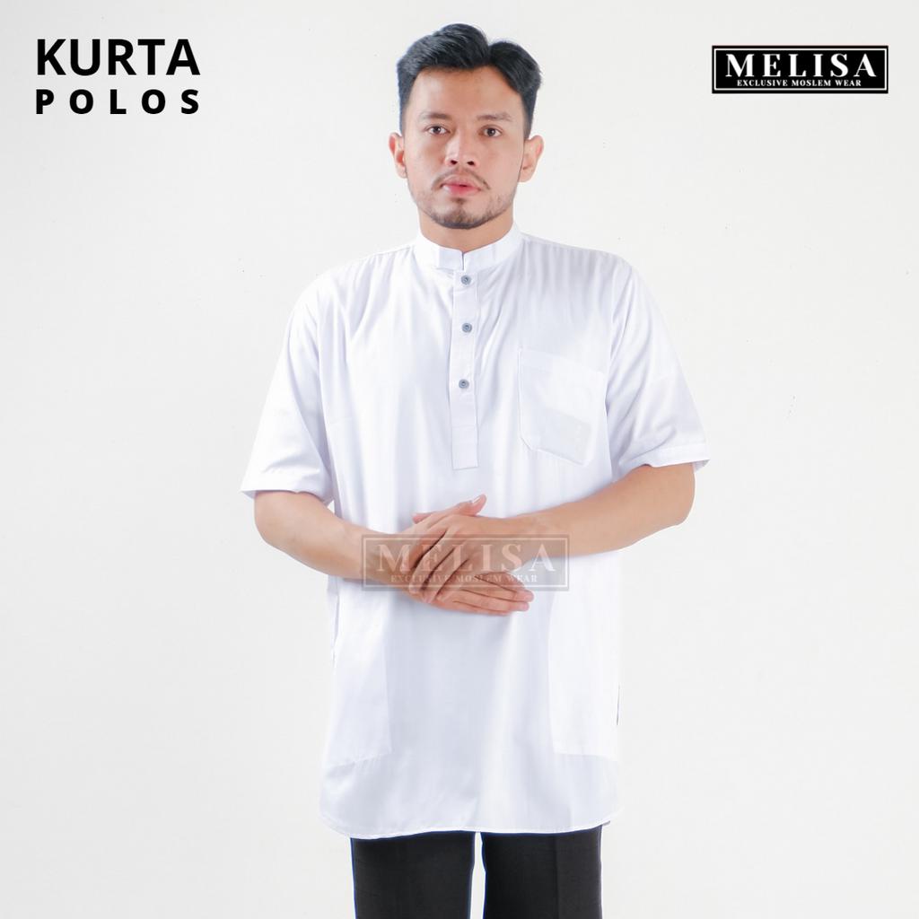 Baju Koko Kurta Lengan Pendek Baju Koko Fashion Muslim Pria Dewasa Terbaru Koko Pria Muslim Bahan Katun Tesla Premium Baju Koko Pakaian Muslim Pria Dewasa Remaja Lengan Pendek Premium Terbaru Baju Koko kurta Laki-laki Muslimin-Warna Putih Polos Keren