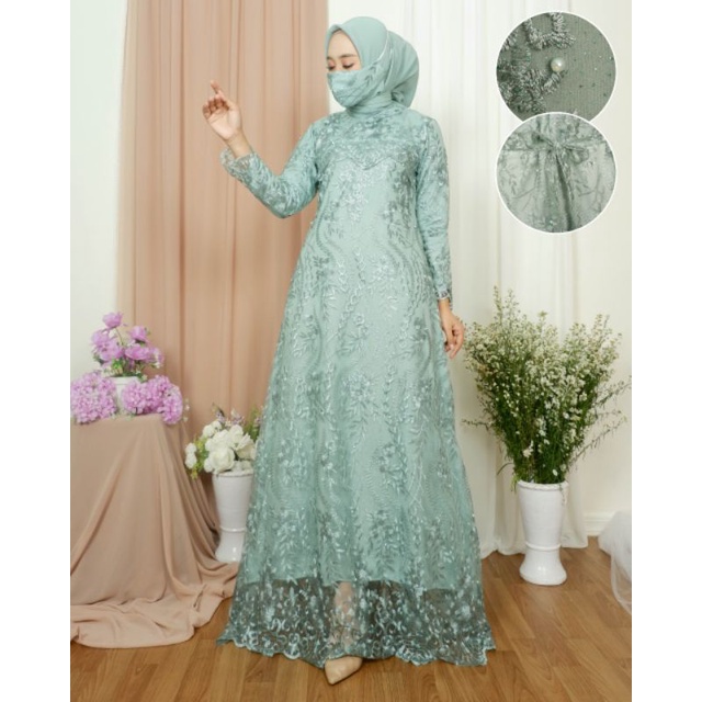 GAMIS TULLE LAKUNA/GAMIS BROKAT/GAMIS MODERN/KEBAYA BROKAT/KEBAYA GAMIS TERLARIS/GAMIS KONDANGAN