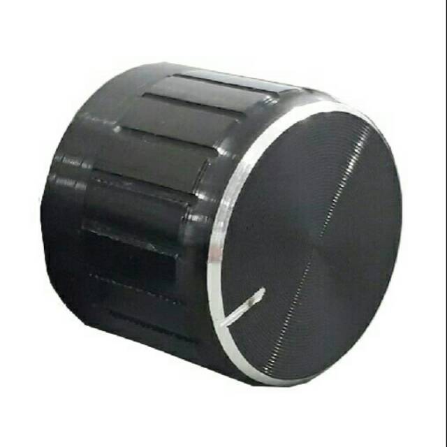 Knop/ knob potensio tone control HITAM lis SILVER 15mm .10pcs