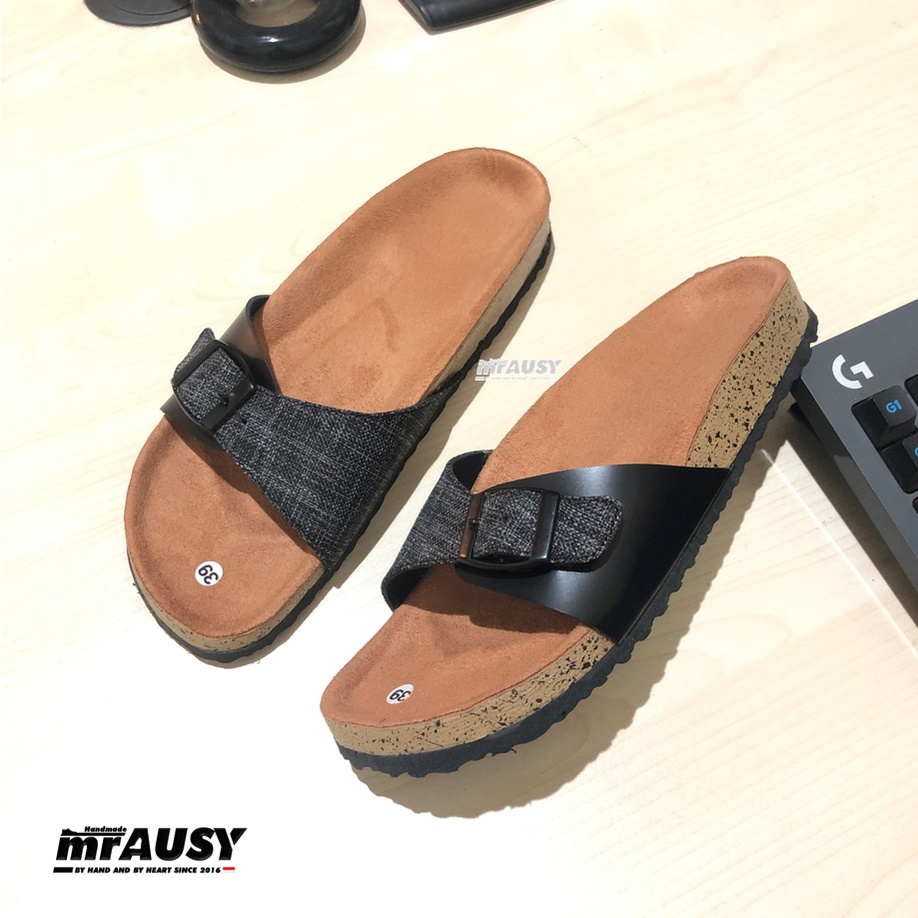 Sandal Sendal Selop Wanita Casual mrAUSY Ringan Strap 1 Gesper 1 Kain