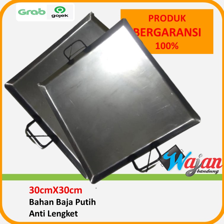 teflon teflon set teplon Wajan Kotak Penggorengan Burger Sosis Plus roti bakar Mini 30x30cm E1F3 tep