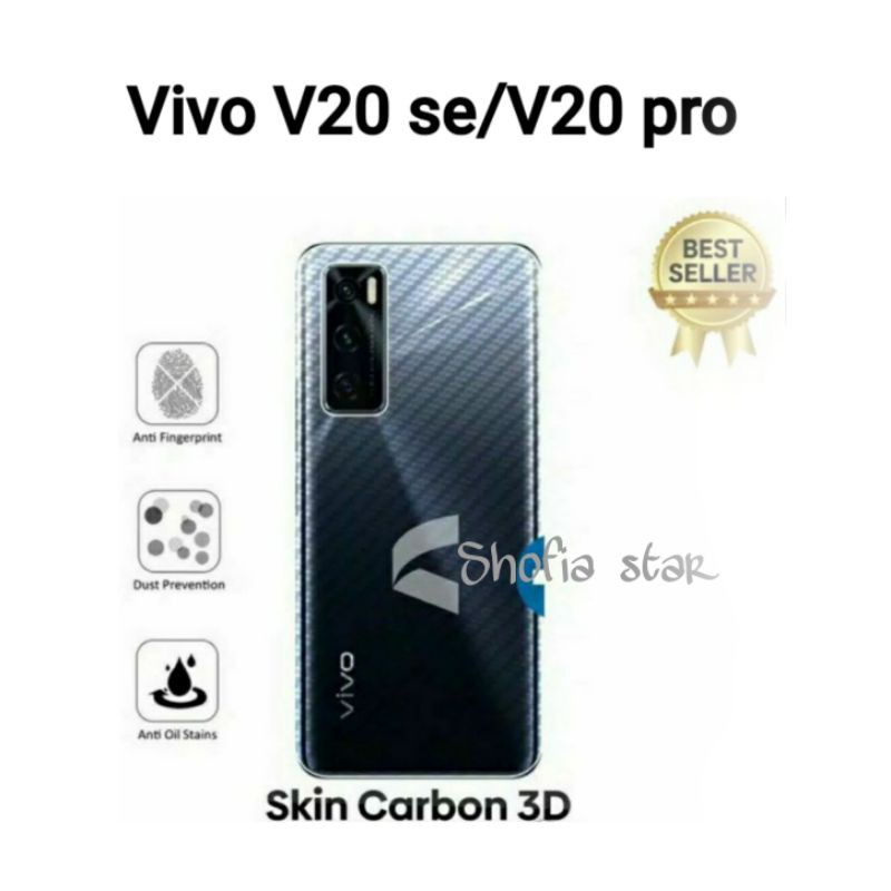 Garskin Carbon Vivo V20 SE/V20 PRO Screen potector Tranparan skin