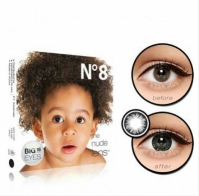 Softlens ICE No8 black/soflen x2 ice n8/soflens hitam BIG EYES/BABY EYES normal s/d -6.00