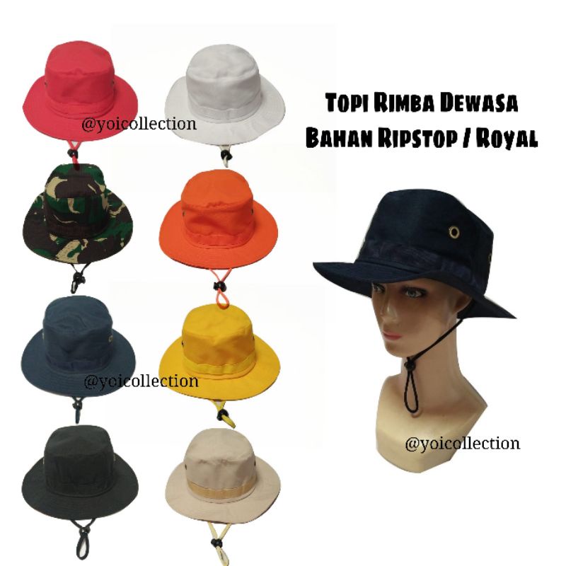 Topi Rimba Dewasa Aneka Warna