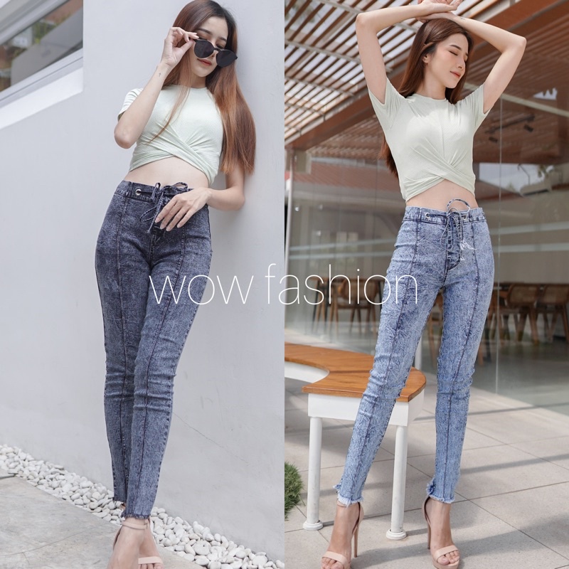 WOW-Valery Jeans ( HW TALI ) Highwaist Jeans Premium Strect Snow