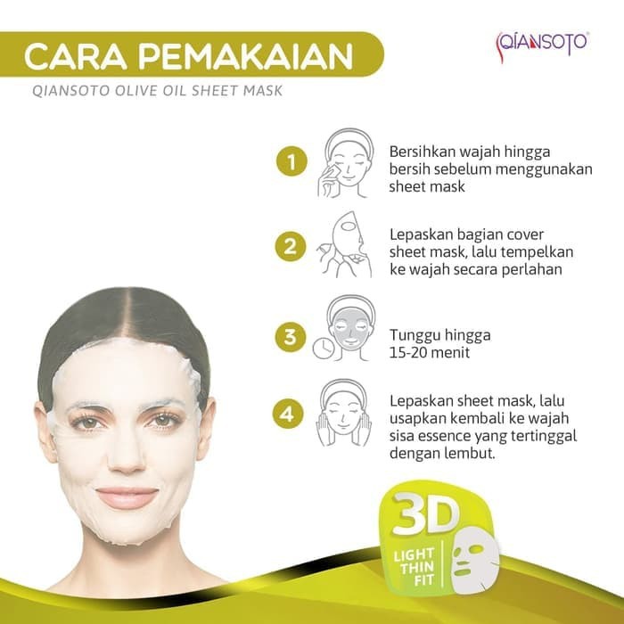 ✨ AKU MURAH ✨Qiansoto 3D Mask - Olive Oil