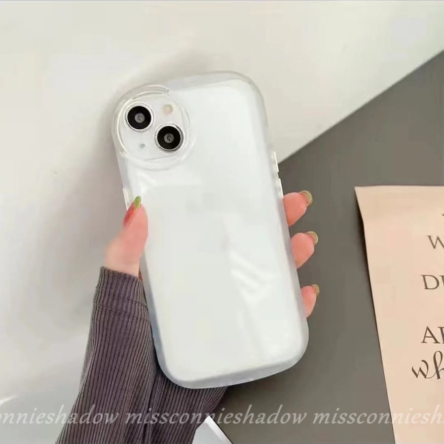 Case Pelindung Lensa Bentuk Oval Warna Permen Transparan Polos Untuk iPhone 7 8 Plus XR XS Max X 11 12 13 Pro Max 6 6s SE 2020