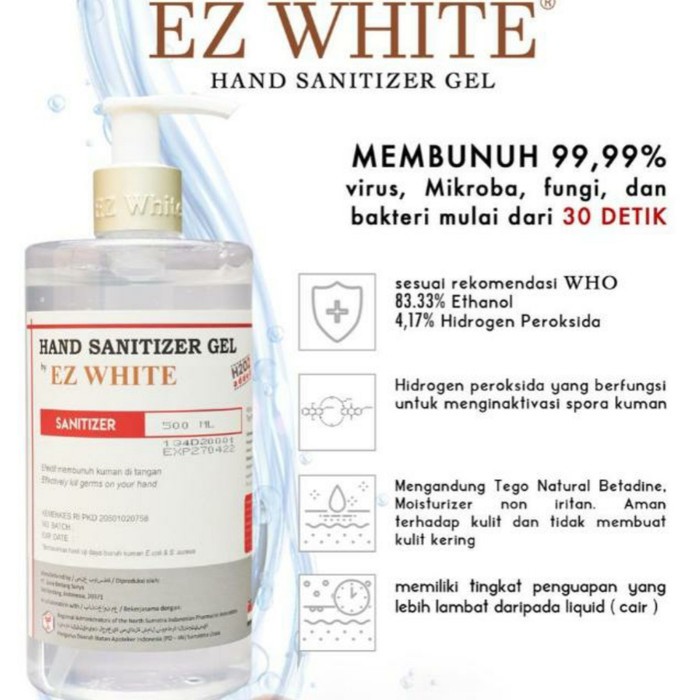 HAND SANITIZER CAIR EZ WHITE HAND SANITIZER GEL 500ML