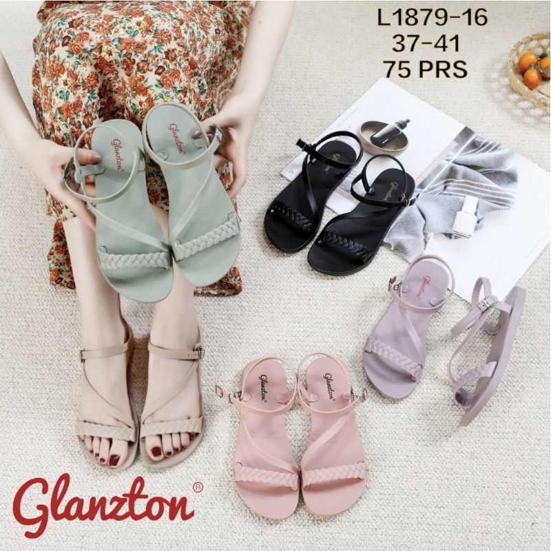 1879 16 GLANZTON sendal jelly wanita tali silang kepang