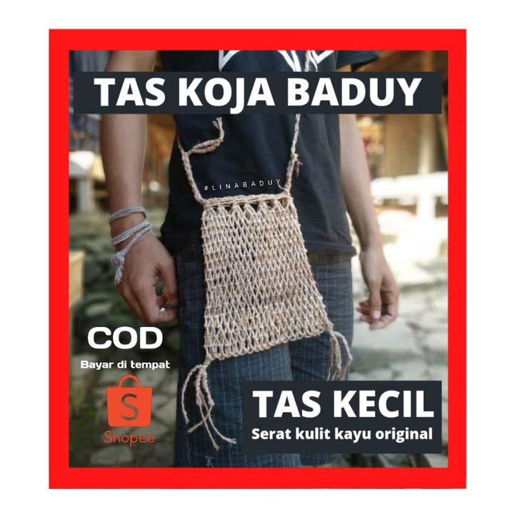 TAS KOJA BADUY original kulit kayu teureup asli tas kecil selempang