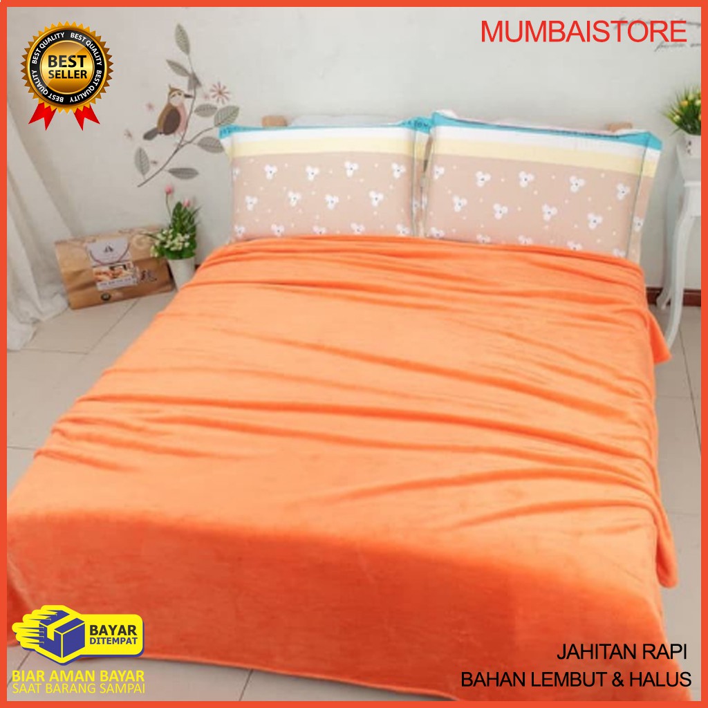 Selimut Bulu Halus TEBAL Jombo 140x200 Motif Payung PInk Cantik LIST  Berkualitas Tinggi  F8V5