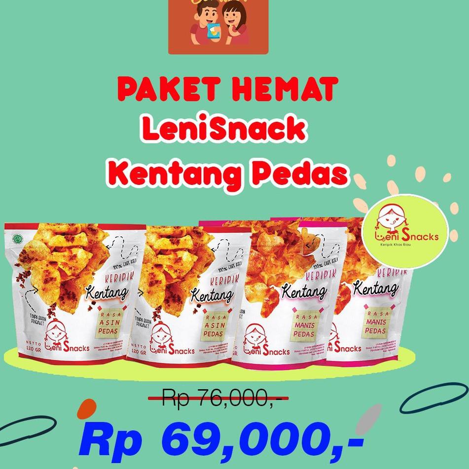 

HOT SALE PAKET HEMAT LENI SNACKS KENTANG PEDAS