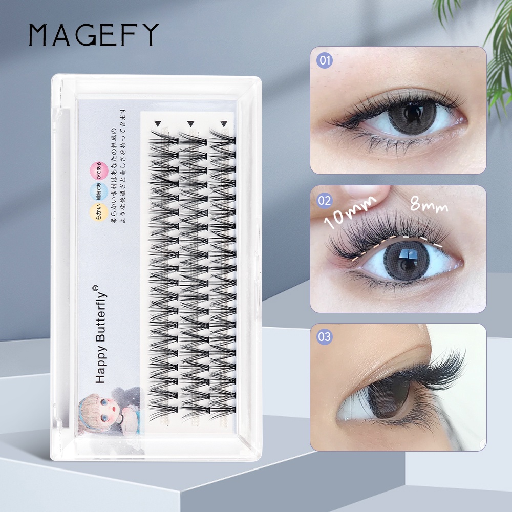MAGEFY Bulu Mata Tanam Eyelash Extension Natural Knot Free Eye Lashes Bulu Mata Ekstensi Alami 80003