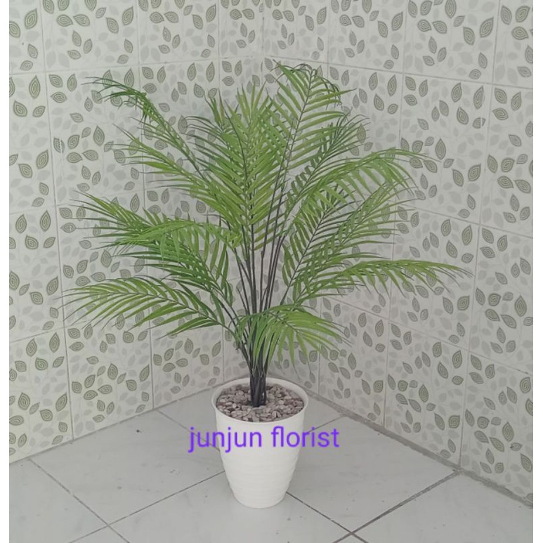 tanaman hias palem artificial pot bola//palem plastik pot bola