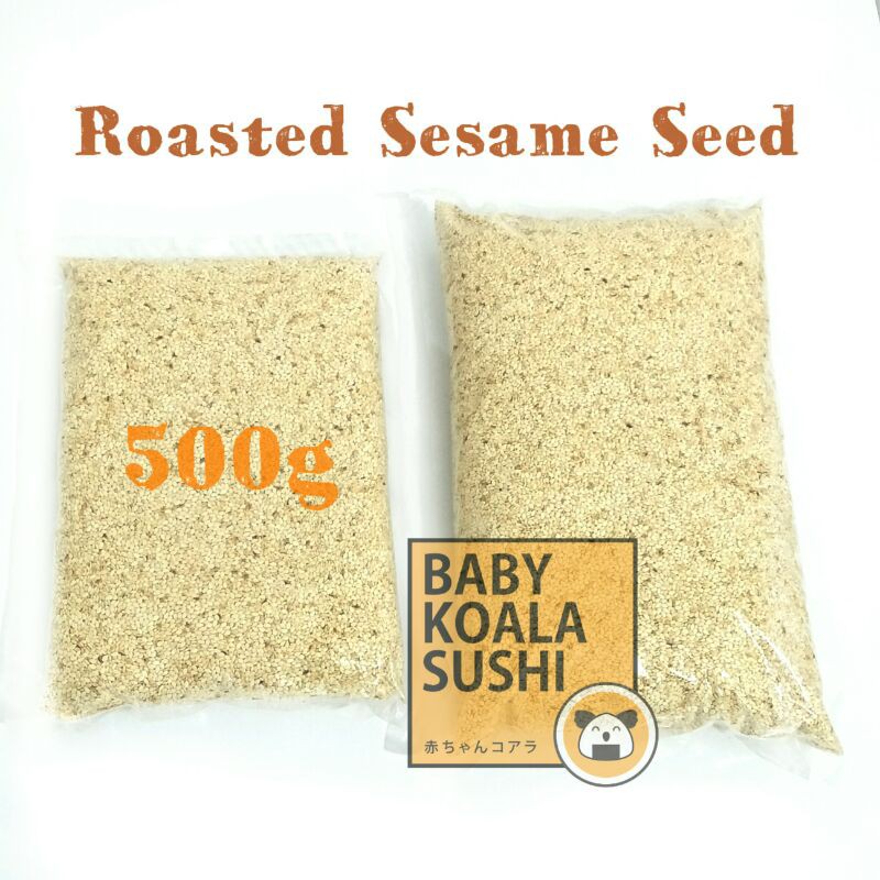 HIROKING Biji Wijen Putih Sangrai 500g Halal │ Roasted White Sesame Seed for Sushi Ramen
