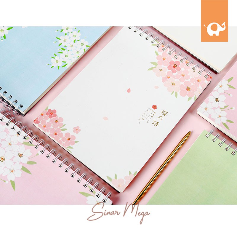 The Language Of Sakura Spiral Sketchbook A4 Buku Sketsa Lucu