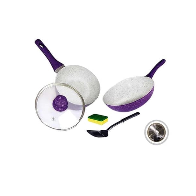 Bolde Super Pan Set Purple 5 Pcs Dengan lapisan Granite Anti Lengket Dan Alas Induksi