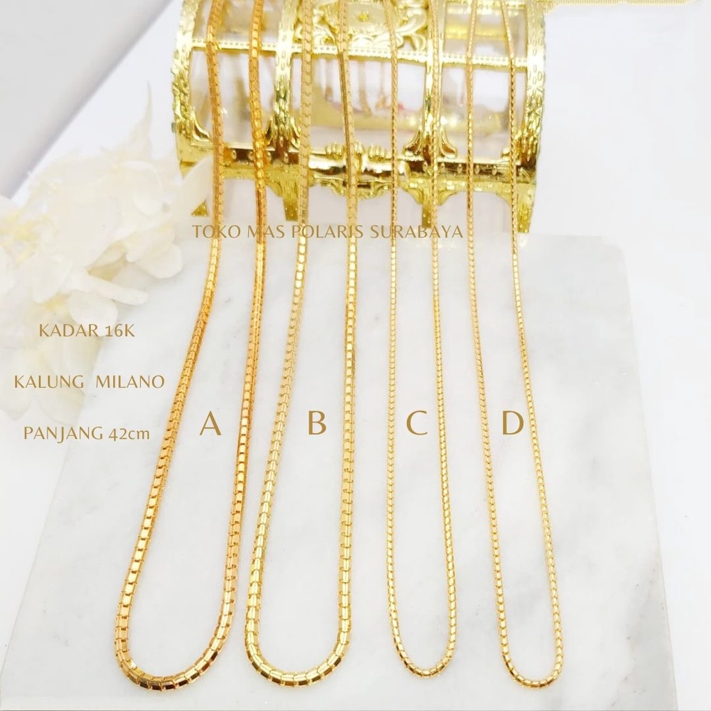 Kalung Milano Perhiasan Emas Kuning kadar 700 16K 17K KL700|05090|43 KL6A