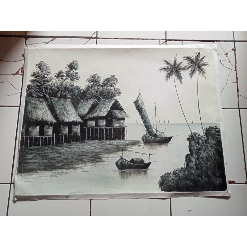 Lukisan kanvas asli bukan print atau cetakan