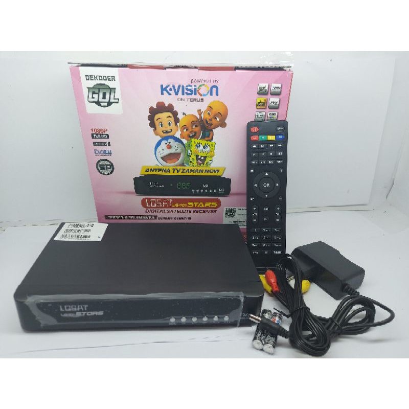 ANTENA PARABOLA 60CM K-VISION LENGKAP RECEIVER LGSAT STARS FREE CHANNEL BY K VISION