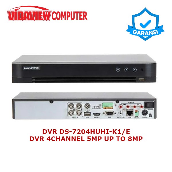 DVR HIKVISION DS - 7204HUHI-K1/E 4CHANNEL 5MP UP TO 8MP