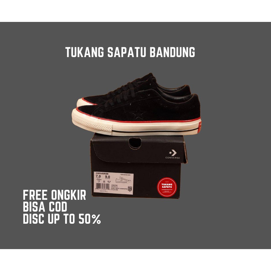 SNEAKERS CONVERSE ONE STAR OX UNDEFEATED BLACK WHITE / GREY WHITE