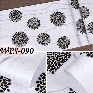 Wallpaper Dinding Kamar Bunga Dandelion Hitam Putih WPS090 Wallpaper Dinding Kamar Bunga Dandelion Hitam Putih WPS090