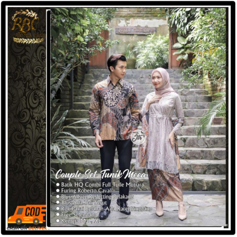 KEBAYA/COUPLE KEBAYA/COUPLE SET TUNIK MECCA/COUPLE BATIK/KEMEJA BATIK/KEBAYA WISUDA/KEBAYA PESTA/KEB