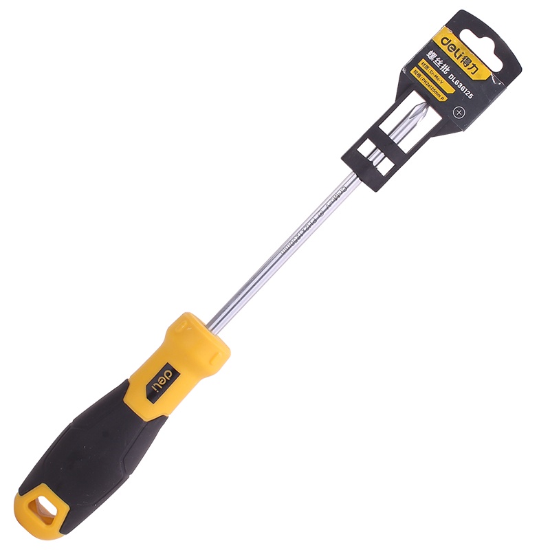 Deli Slotted Screwdriver  /Obeng Plus Minus  Magnet PH2 6x125mm Perkakas EDL636125X