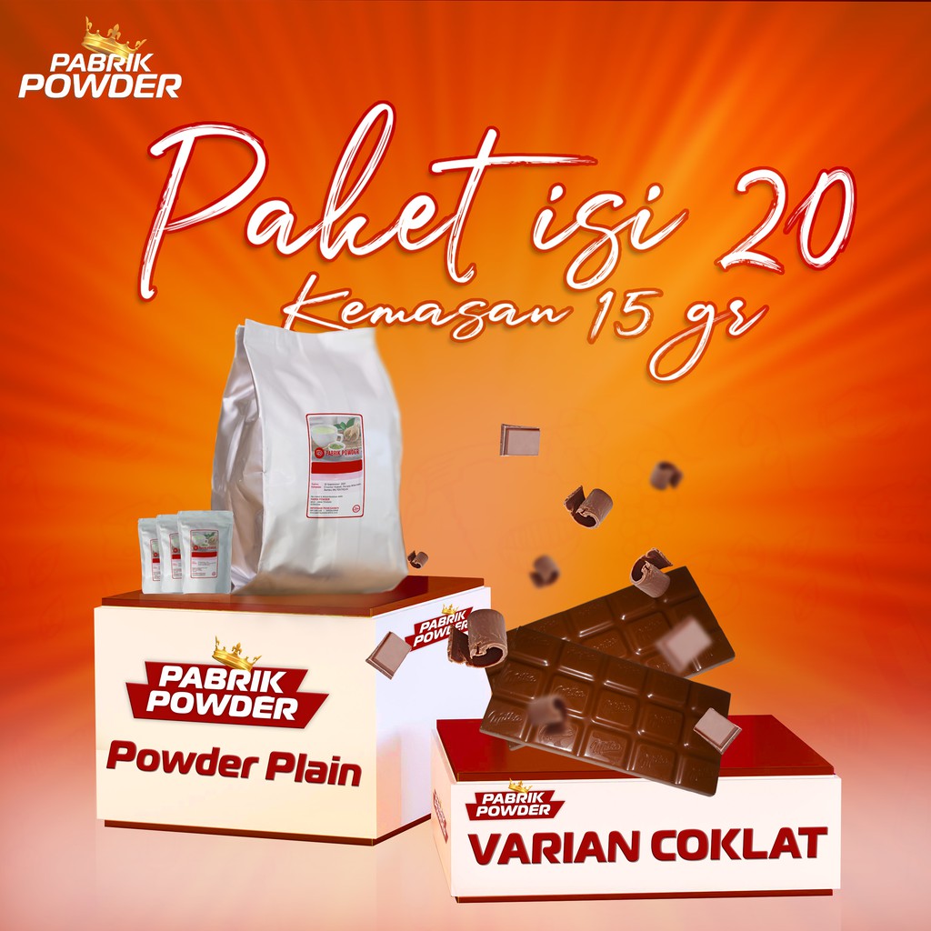 Powder Coklat 1 Pack isi 20 @kemasan 15gr Plain