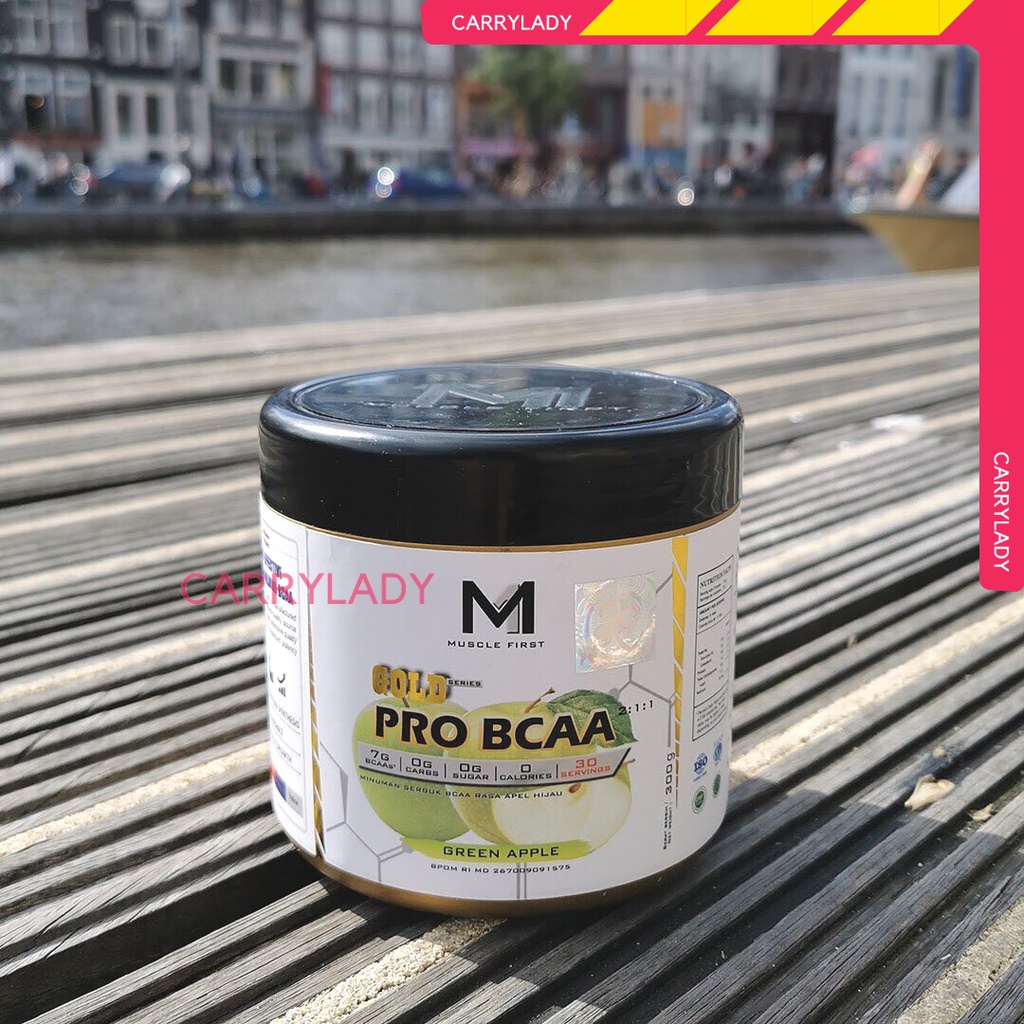 Muscle First Pro BCAA 300 gram / 30 serving Gold Series MuscleFirst M1 Nutrion BPOM HALAL MUI Suplemen Gym ProBCAA Recovery