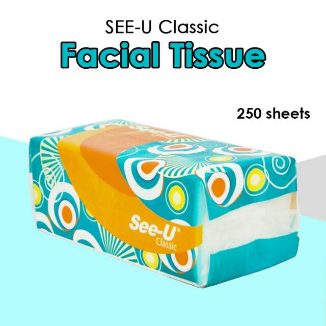 see-u classic facial tissue 250 sheets / Tissue See-U 250 sheets 2ply