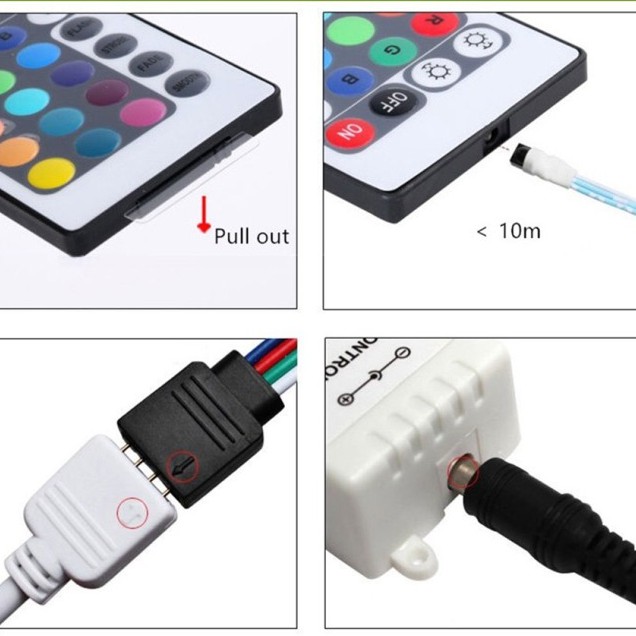 FUTAKO Led Strip 5M Remote RGB Warna Warni Kelap Kelip