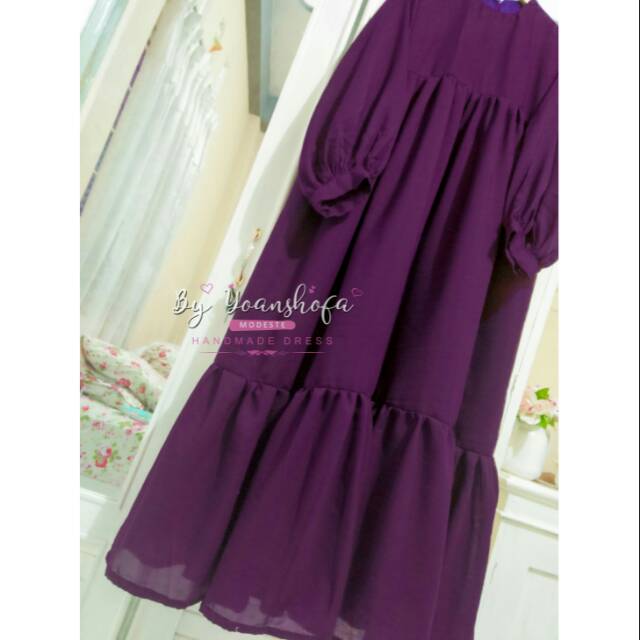 dark purple chiffon dress