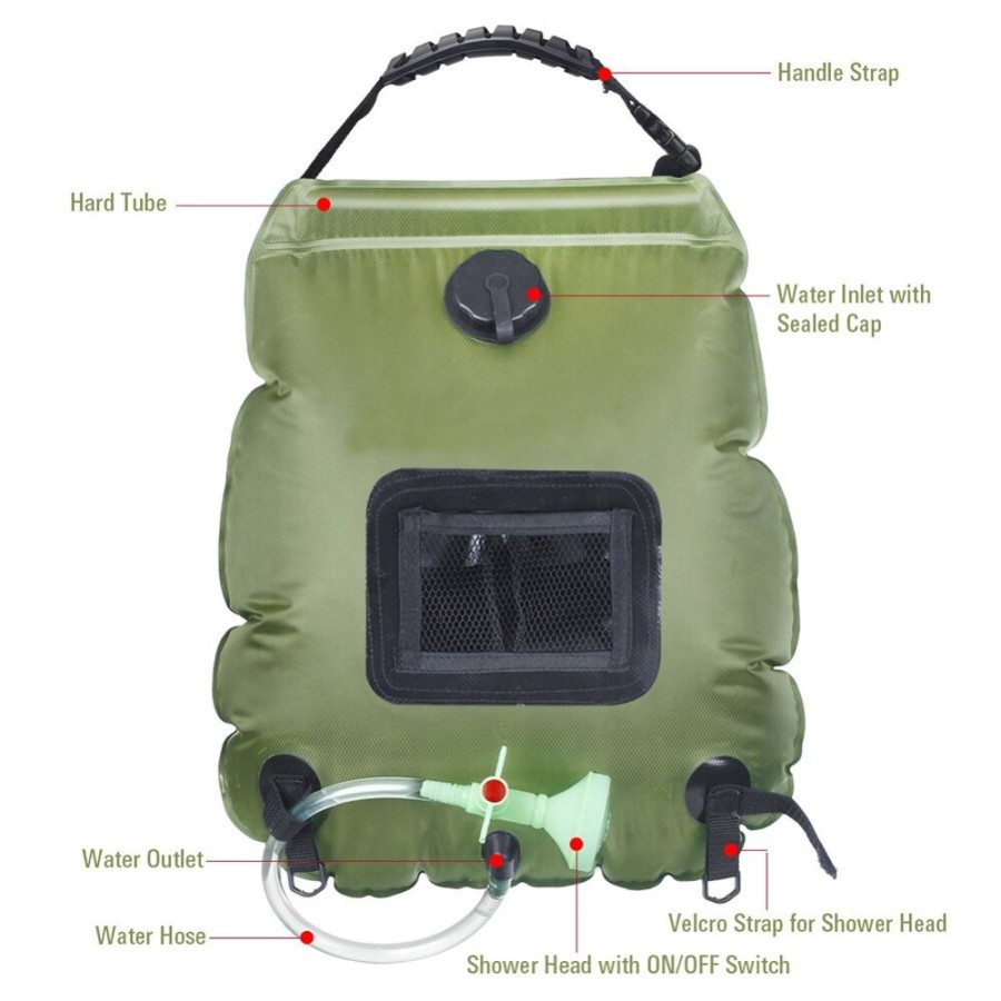 Kantong Air Shower Portable Camping Water Storage 20 Liter - SG-01 - Green