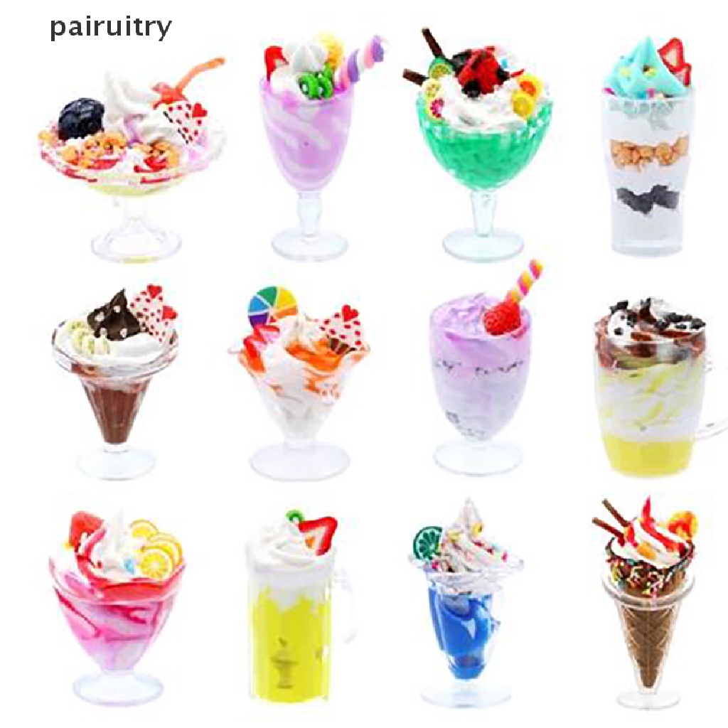 Prt 12pcs / set Cup Plastik Mini Wadah Es Krim / Sundae / Clay DIY PRT