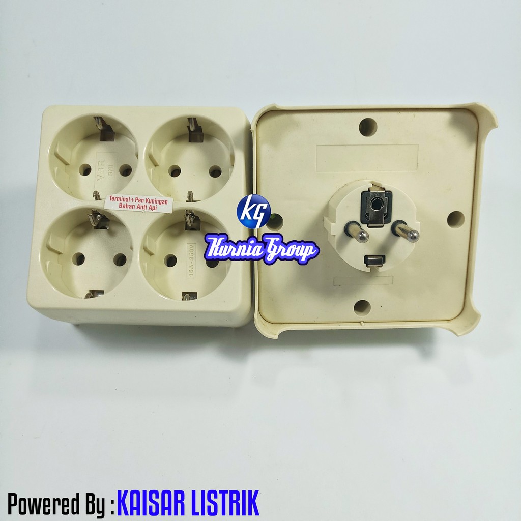 TOP STEKER T 4 in 1 VYBA STOP KONTAK 4-1 ARDE BAHAN KUNINGAN STEKER T MULTI SOCKET CABANG 4 MANTAPPP