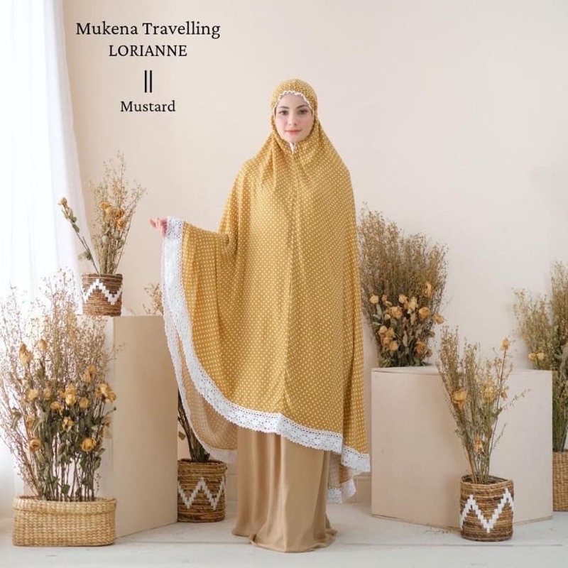 Mukena DEWASA Rayon Premium Polkadot - LORIANNE