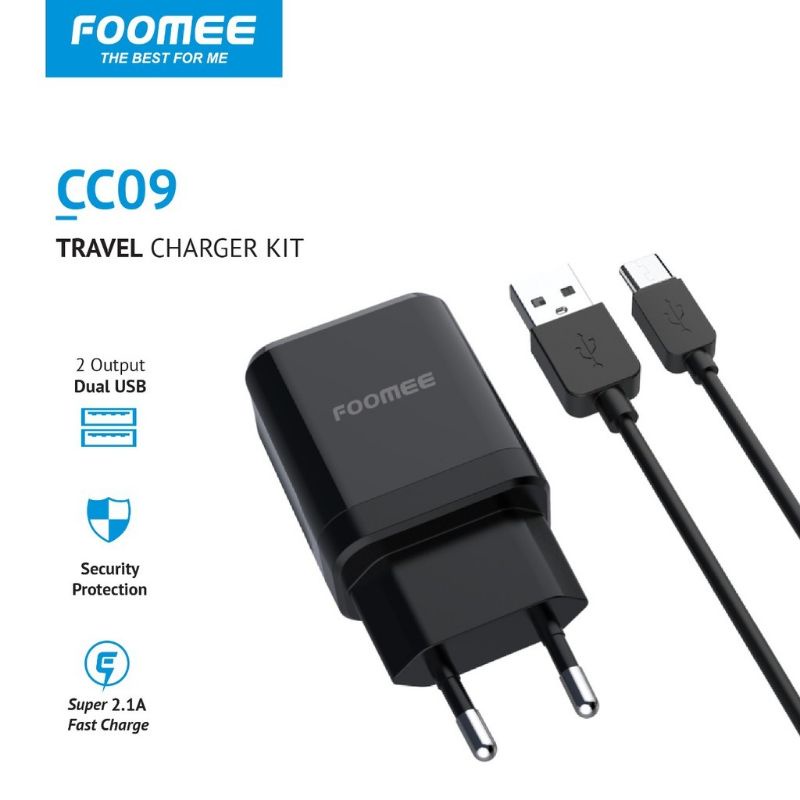 Foomee Travel Charger Kit Dual USB Output