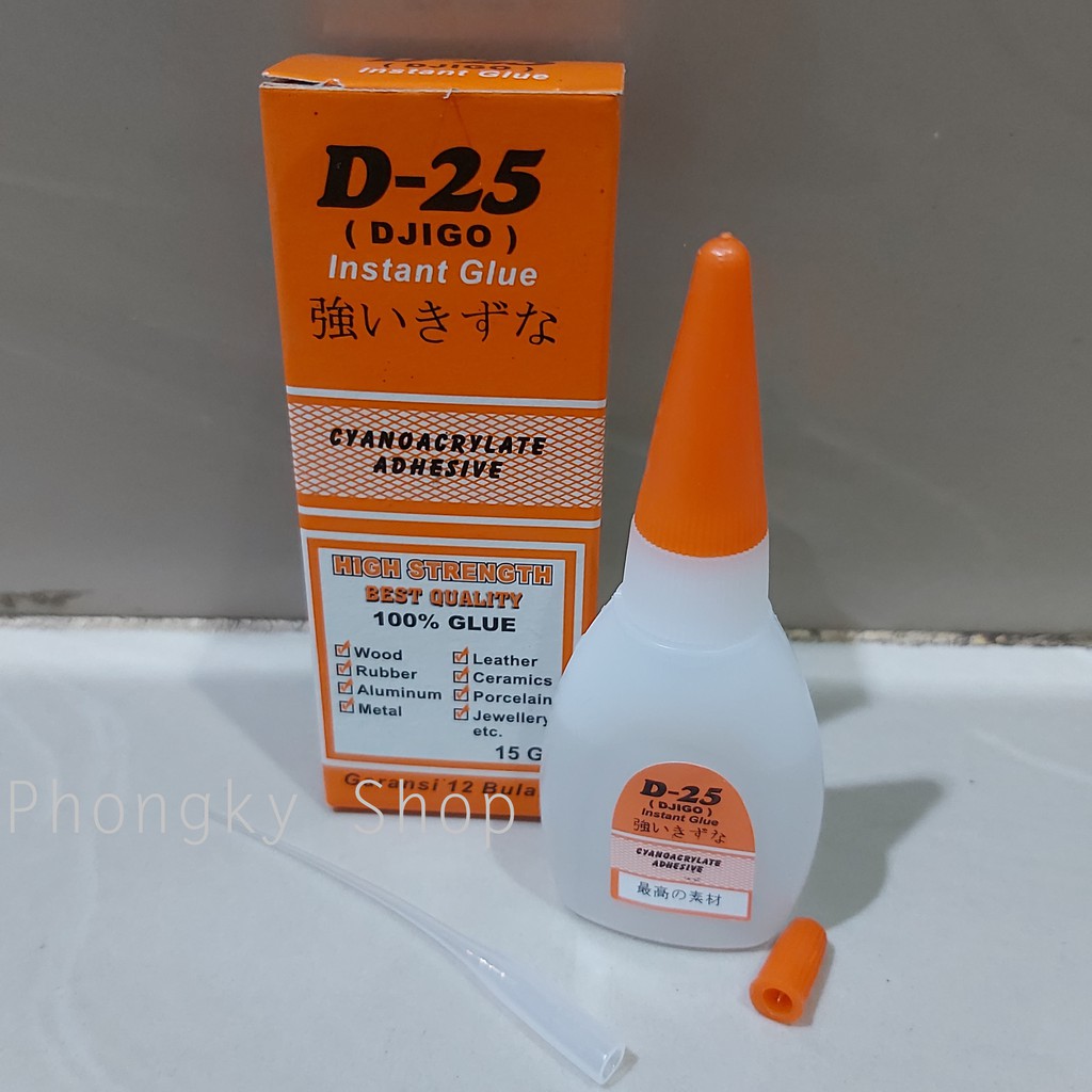 

D-25 DJIGO | LEM KOREA, Lem Serbaguna Cyanoacrylate Adhesive (15gr)