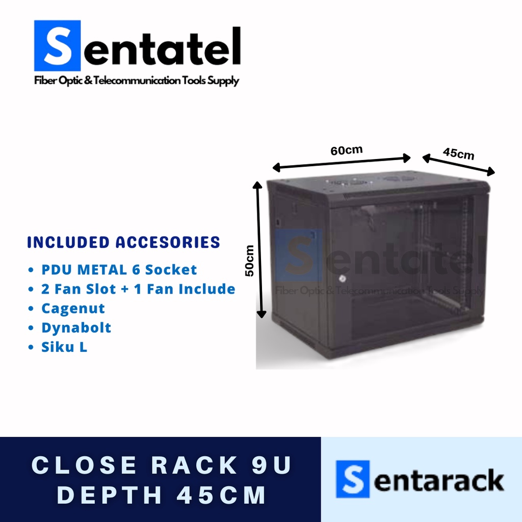 Close Rack 9U / Rack Server 9U Depth 45 cm